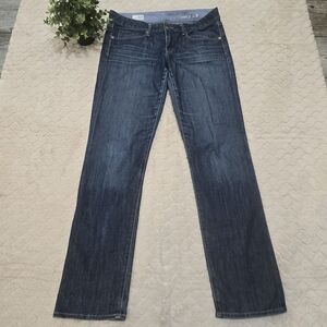 GAP Real Straight Dark Wash Mid-Rise Jeans, Size 31/12R